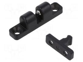 Ball catches | W: 8mm | L: 38mm | cast zinc | black | stainless steel