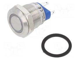 Switch: vandal resistant | Pos: 2 | SPST-NO | 2A/36VDC | IP65 | OFF-(ON)