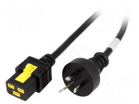 Cable | H05VV-F | 3x1.5mm2 | AS/NZS 3112 (I) plug,IEC C19 female