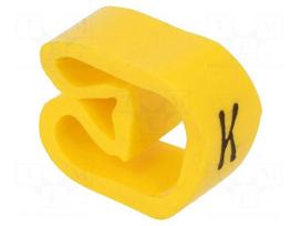 Markers | Marking: K | 8÷16mm | PVC | yellow | -30÷80°C | leaded | CLI C