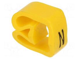 Markers | Marking: N | 8÷16mm | PVC | yellow | -30÷80°C | leaded | CLI C