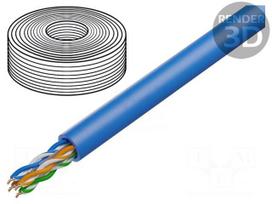 Wire | U/UTP | Cat 6a | 4x2x23AWG | Cu | wire | LSZH | blue | 50m | CPR: Dca