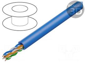 Wire | U/UTP | Cat 6a | 4x2x23AWG | Cu | wire | LSZH | blue | 500m | CPR: B2ca