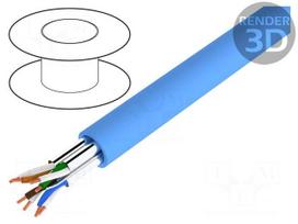 Wire | U/FTP | Cat 6a | 4x2x23AWG | Cu | wire | LSZH | blue | 500m | CPR: Dca