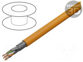 Wire | S/FTP | Cat 7 | 4x2x23AWG | wire | LSZH | orange | 500m | CPR: B2ca