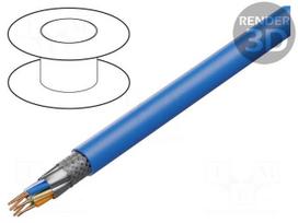 Wire | S/FTP | Cat 6a | 4x2x23AWG | Cu | wire | LSZH | blue | 500m | CPR: Eca