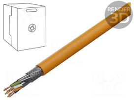 Wire | S/FTP | Cat 7 | 4x2x23AWG | wire | LSZH | orange | 500m | CPR: Dca
