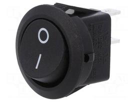 ROCKER | SPST-NO | Pos: 2 | ON-OFF | 10A/250VAC | black | 35mΩ | Body: black