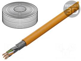 Wire | S/FTP | Cat 7 | 4x2x23AWG | wire | LSZH | orange | 50m | Øcable: 7.2mm