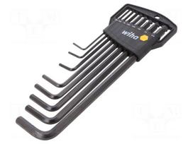 Wrench: hex key-set | inch,spherical | Chrom-vanadium steel | 8pcs.