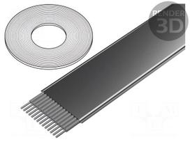 Wire: ribbon | 0.635mm | wire | Cu | Al foil | PO | silver | 30.5m | 14x30AWG