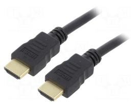 Cable | HDMI plug,both sides | PVC | 3m | black | 30AWG | Core: Cu