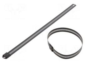 Cable tie | L: 250mm | W: 12mm | acid resistant steel AISI 316 | 1112N
