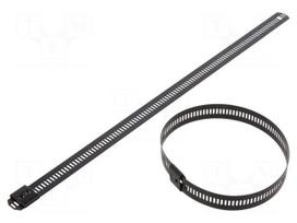 Cable tie | L: 250mm | W: 12mm | stainless steel AISI 304 | 1112N