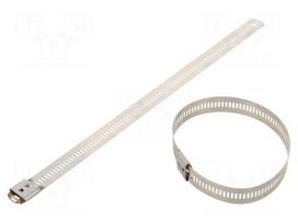 Cable tie | L: 225mm | W: 12mm | stainless steel AISI 304 | 1112N