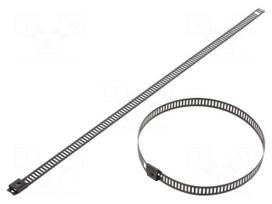 Cable tie | L: 250mm | W: 7mm | acid resistant steel AISI 316 | 445N