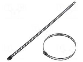 Cable tie | L: 225mm | W: 7mm | acid resistant steel AISI 316 | 445N
