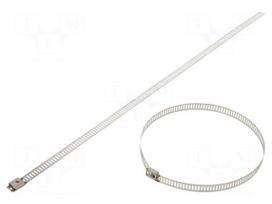 Cable tie | L: 300mm | W: 7mm | stainless steel AISI 304 | 445N