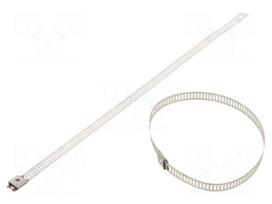 Cable tie | L: 250mm | W: 7mm | acid resistant steel AISI 316 | 445N