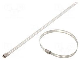 Cable tie | L: 225mm | W: 7mm | acid resistant steel AISI 316 | 445N