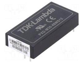 Converter: DC/DC | 30W | Uin: 18÷75VDC | Uout: 12VDC | Iout: 2.5A | THT