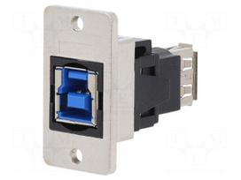 Adapter | USB A socket,USB B socket | Slim | USB 3.0 | gold-plated