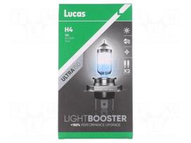Filament lamp: automotive | P43t | 60/55W | 12V | white | +150% | H4