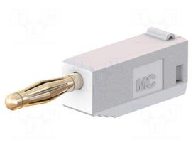 Laboratory connector: 2mm banana | plug | 10A | 30VAC | 60VDC | white