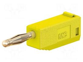 Laboratory connector: 2mm banana | plug | 10A | 30VAC | 60VDC | yellow