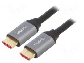 Cable | HDMI plug,both sides | HDMI 2.1 | 3m | black | aluminium