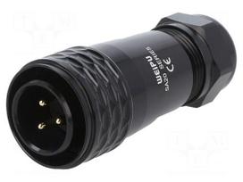 Connector: circular | plug | male | PIN: 3 | IP67 | SA20 | 8÷12mm | 25A | 500V
