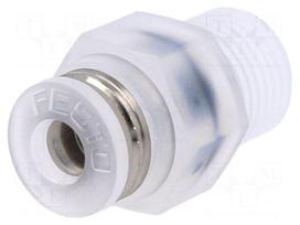 Push-in fitting | threaded,straight | -0.95÷10bar | Thread: R 1/8"