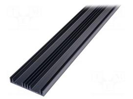 Heatsink: extruded | grilled | black | L: 1000mm | W: 105mm | H: 19mm