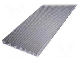 Heatsink: extruded | grilled | black | L: 1000mm | W: 200mm | H: 25mm