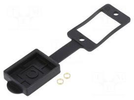 Socket gasket with dust cap | flat | black | 29mm | Gasket: silicone