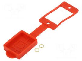 Socket gasket with dust cap | flat | red | 29mm | Gasket: silicone