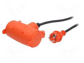 Extension lead | H05RR-F | 3G1.5mm2 | 10m | rubber | black | double | 10A