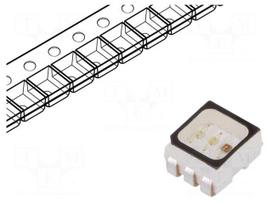 LED | RGB | SMD | PLCC6 | 1.8÷2.5/2.8÷3.8/2.8÷3.8VDC | 3.4x2.8x1.8mm