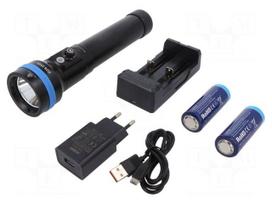Torch: LED | IPX8 | 30lm,700lm,1400lm,2500lm | L: 236.6mm | Ø: 54mm
