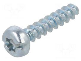 Screw | for plastic | 2.5x12 | Head: cheese head | slotted,Torx® | zinc