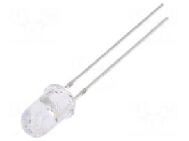 LED | red | 5mm | 3000mcd | 30° | Front: convex | 3÷13VDC | No.of term: 2