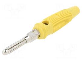 Laboratory connector: 4mm banana | plug | 16A | 60VDC | yellow | 3mΩ