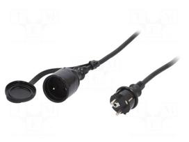 Extension lead | H05RR-F | 3G1.5mm2 | 10m | rubber | black | 16A