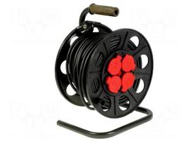 Extension lead | H05RR-F | 3G1.5mm2 | 20m | rubber | black | reel | 10A