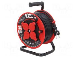 Extension lead | H05RR-F | 3G1.5mm2 | 30m | rubber | black | reel | 16A
