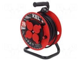 Extension lead | H05RR-F | 3G1.5mm2 | 20m | rubber | black | reel | 16A