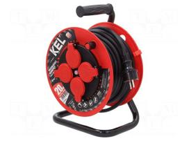Extension lead | H05RR-F | 3G2.5mm2 | 20m | rubber | black | reel | 16A