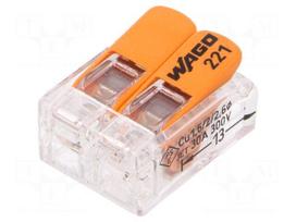 Quick splice | 221 | 41A | 450V | for cable | spring clamp | 0.5÷6mm2