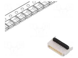 Connector: FFC/FPC | gold-plated | SMT | 500mA | 50V | FBH1 | PIN: 8 | 0.5mm