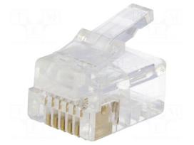 Connector: RJ12 | plug | PIN: 6 | 6p6c | for cable | IDC,crimped